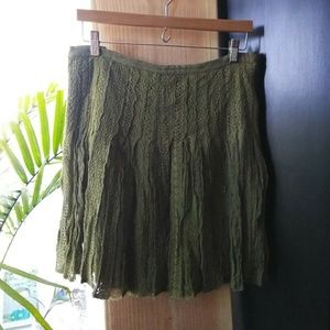 RARE EUC- Anthropologie Odille silk and cotton lace and tulle skirt Sz 10